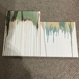 Set of 2 drip art